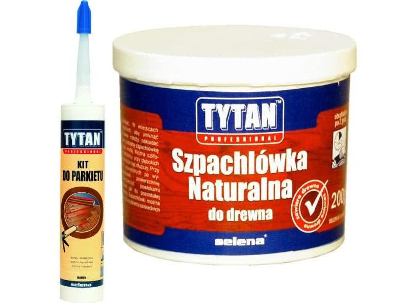 Szpachlówka naturalna do drewna i kit do parkietu Tytan